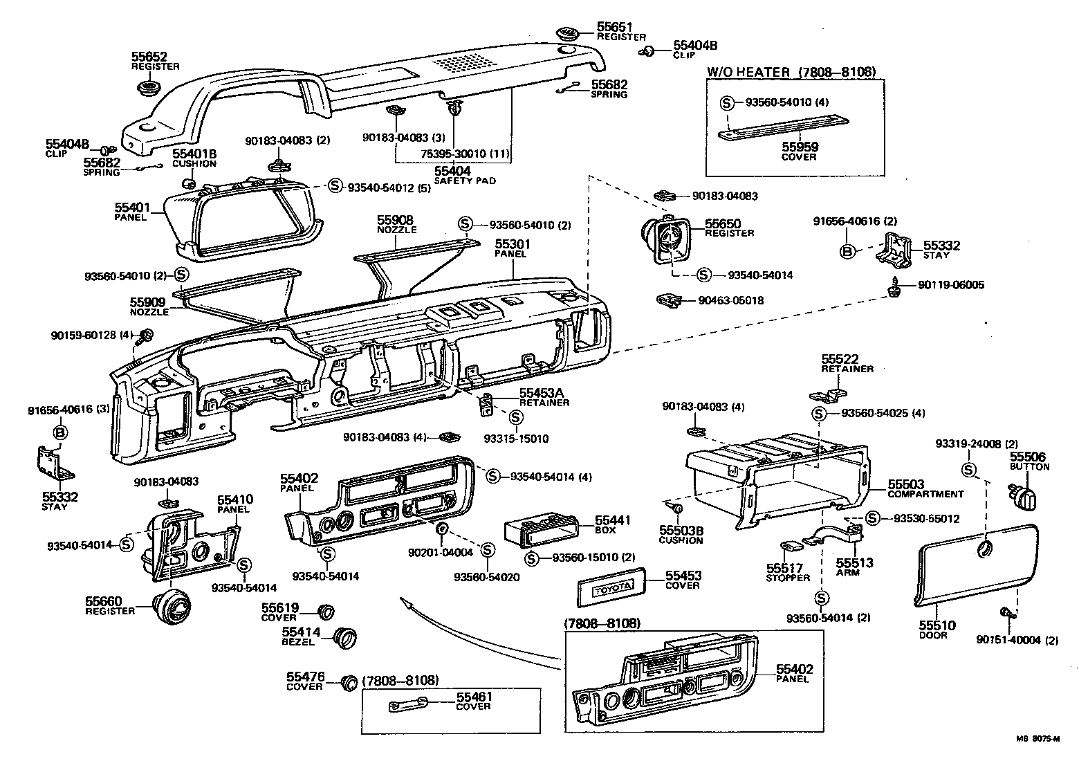 Toyota 90541-04012 CUSHION(FOR GLOVE COMPARTMENT)