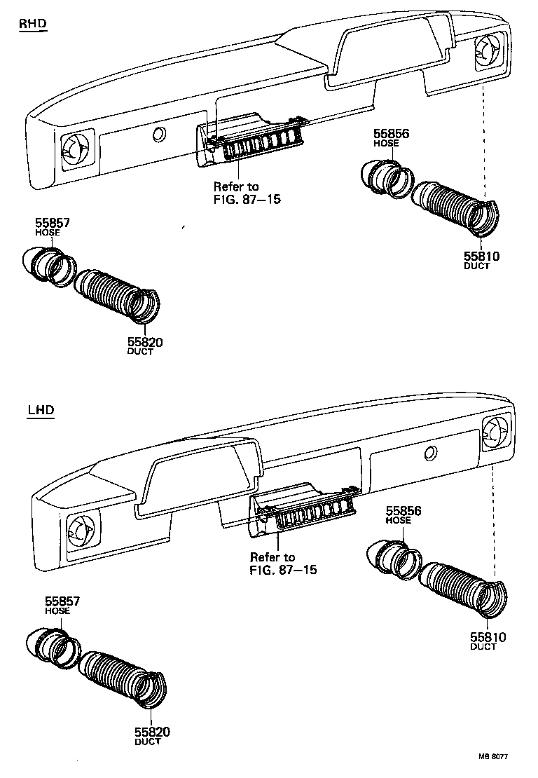55841-89101 HOSE, COWL VENTILATOR DUCT, RH product image