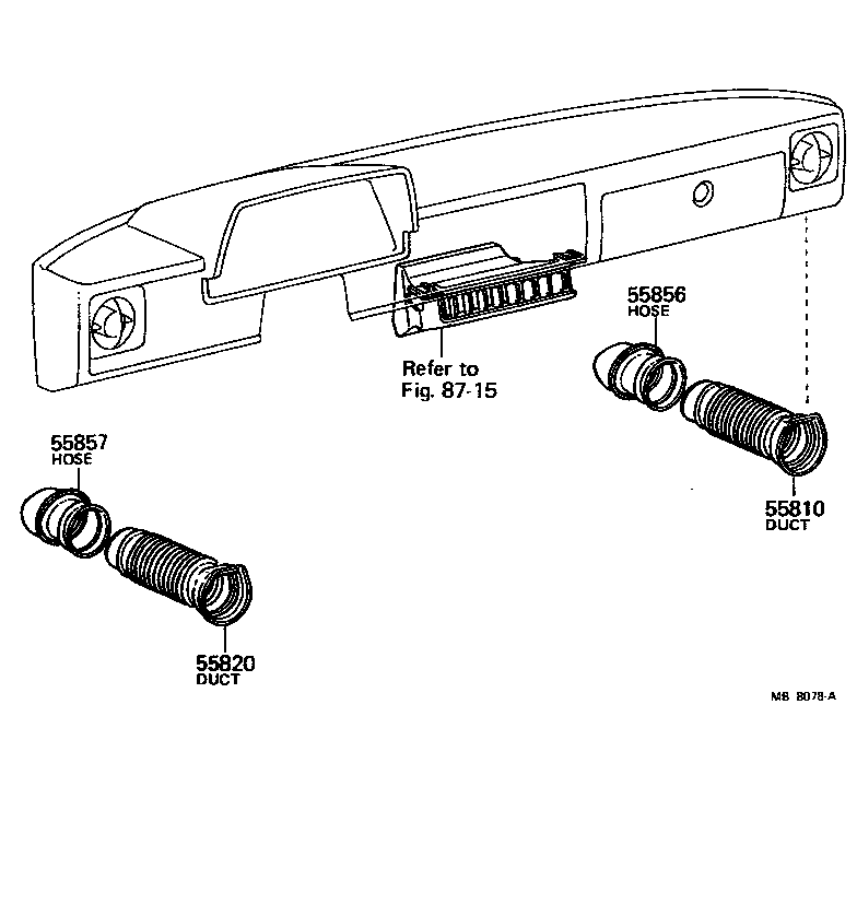 Toyota 55830-89101 DUCT ASSY, SIDE VENTILATOR, RH
