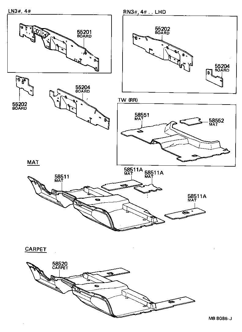 55210-89121 BOARD SUB-ASSY, DASH PANEL SILENCER, LH product image