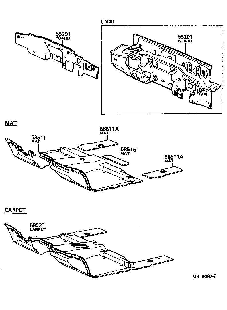 Toyota 58510-95117-01 MAT, FLOOR, FRONT