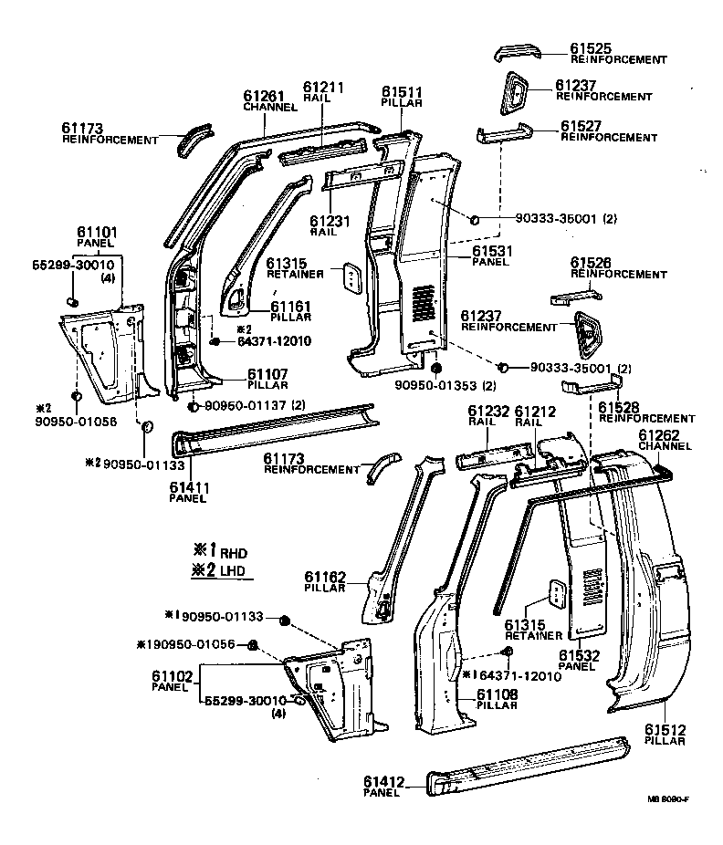 61102-95112 PANEL SUB-ASSY, COWL SIDE, LH product image