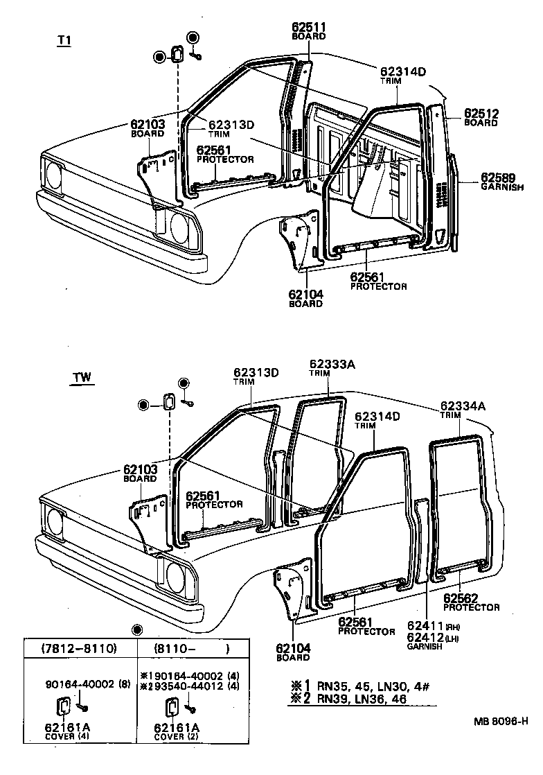 62511-95110-01 BOARD, QUARTER INSIDE TRIM, RH product image