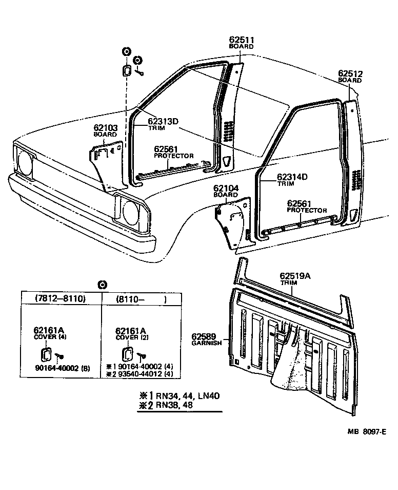 Toyota 62313-89107-01 TRIM, FRONT DOOR OPENING, RH