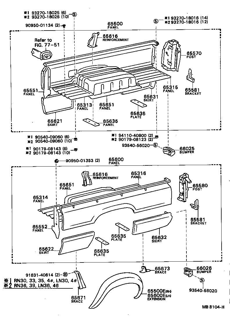 65500-89147 PANEL ASSY, REAR BODY SIDE, RH product image
