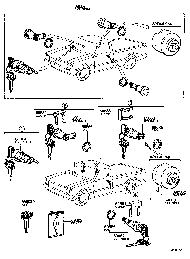 69005-89109 CYLINDER SET, LOCK product image