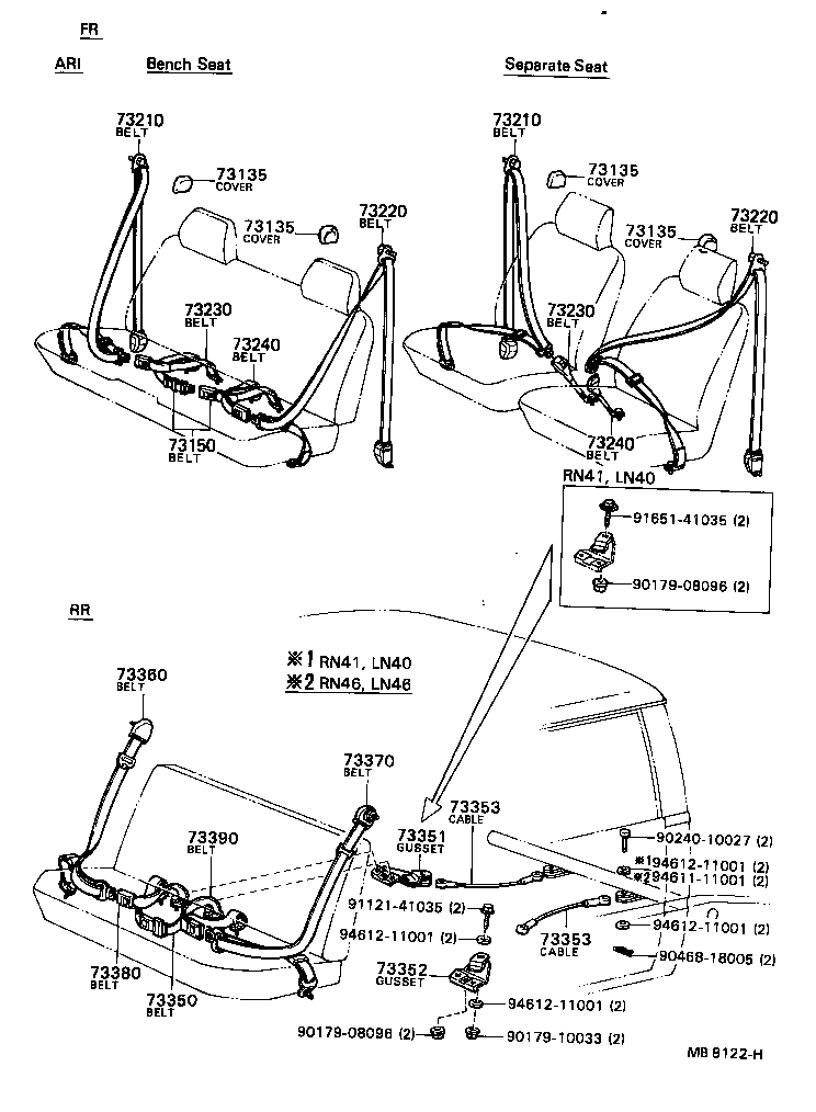 73210-89115-01 BELT ASSY, FRONT SEAT OUTER, RH product image