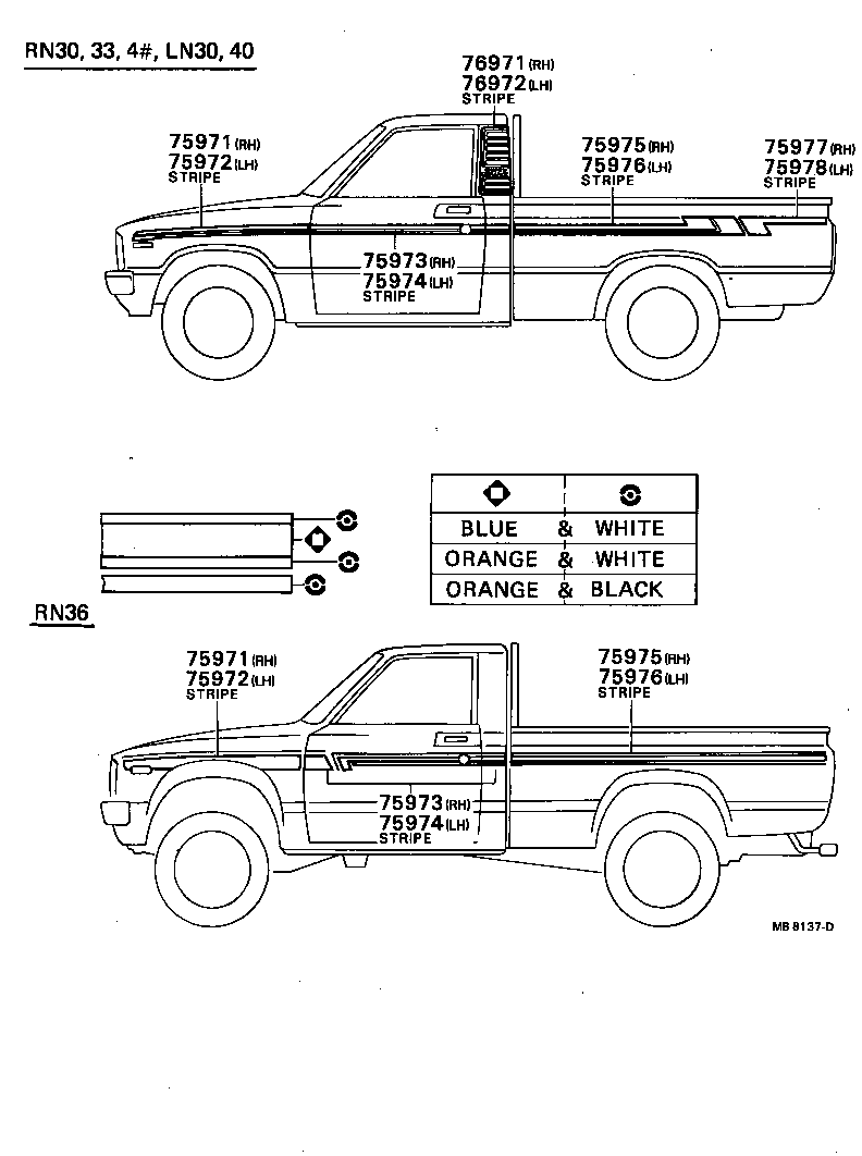 75986-95113 STRIPE, SIDE, LH UPR product image