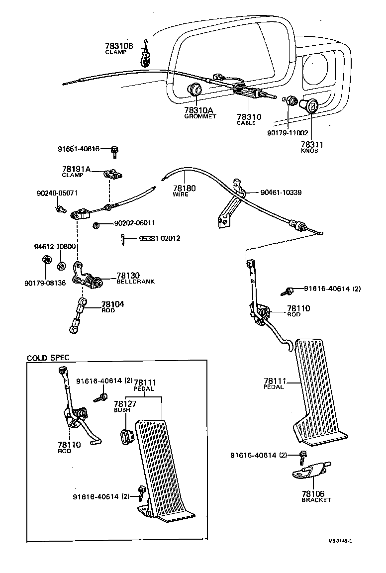 78310-89111 CABLE ASSY, CHOKE product image