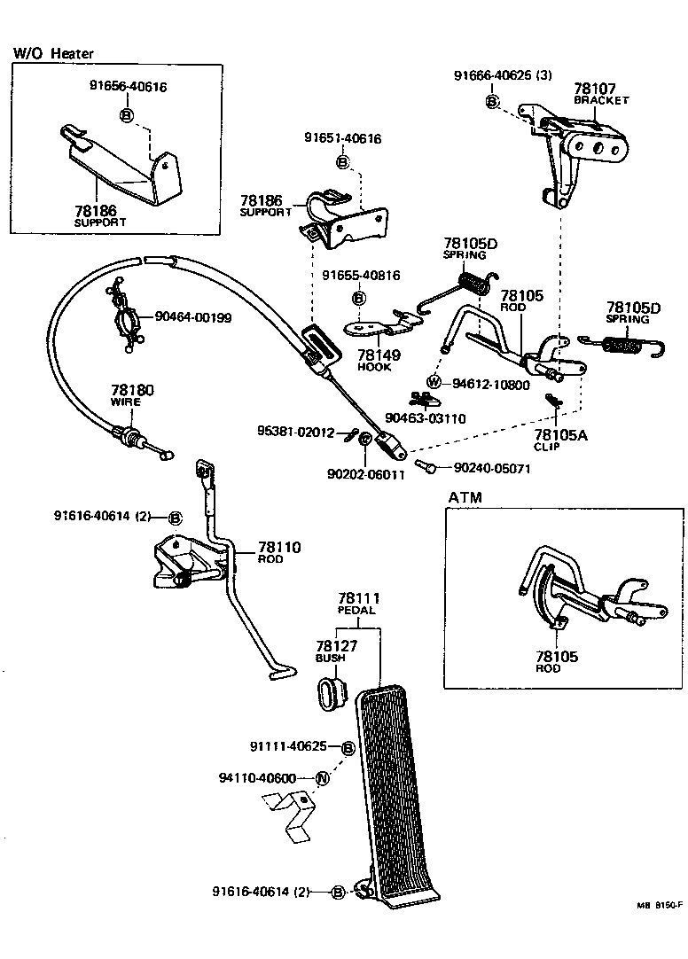 Toyota 78104-89105 ROD SUB-ASSY, ACCELERATOR CONNECTING, NO.2