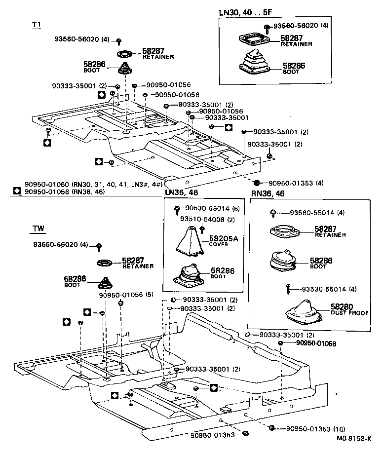 58287-89104 RETAINER, SHIFT LEVER BOOT product image