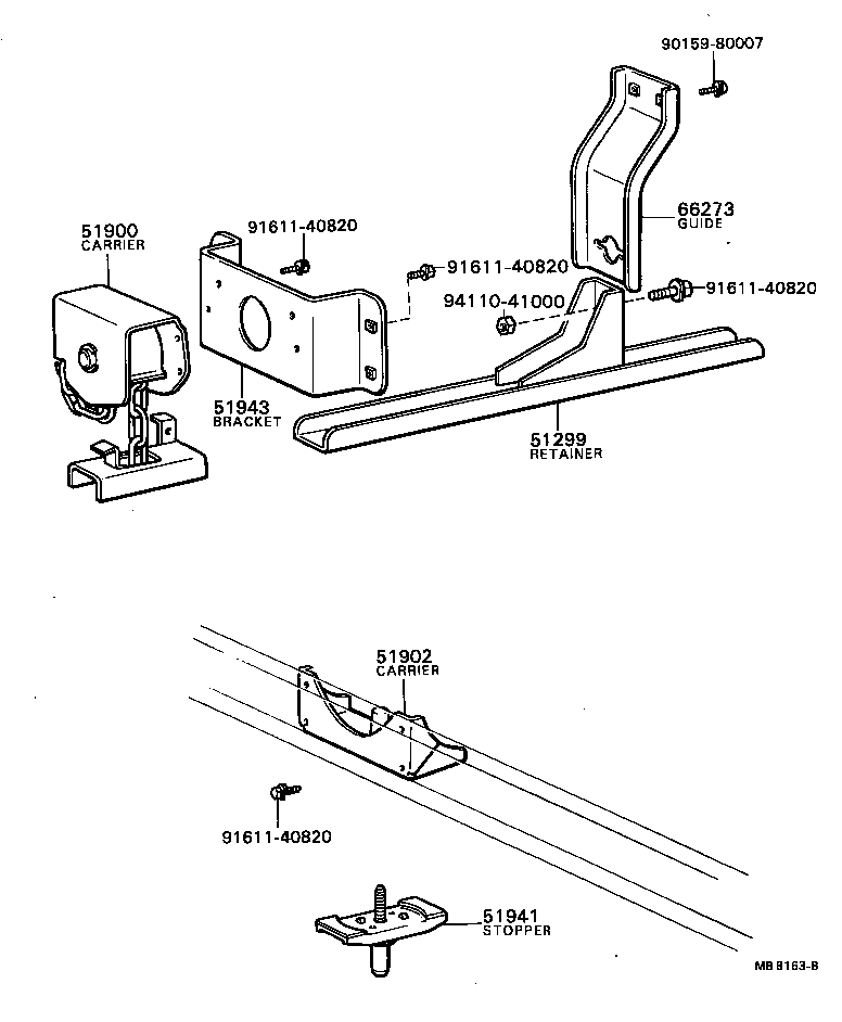 51943-28010 BRACKET, SPARE WHEEL CARRIER, NO.1 product image