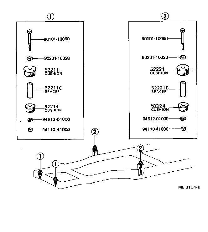 90440-16006 SPACER(FOR BODY MOUNTING NO.1 CUSHION) product image