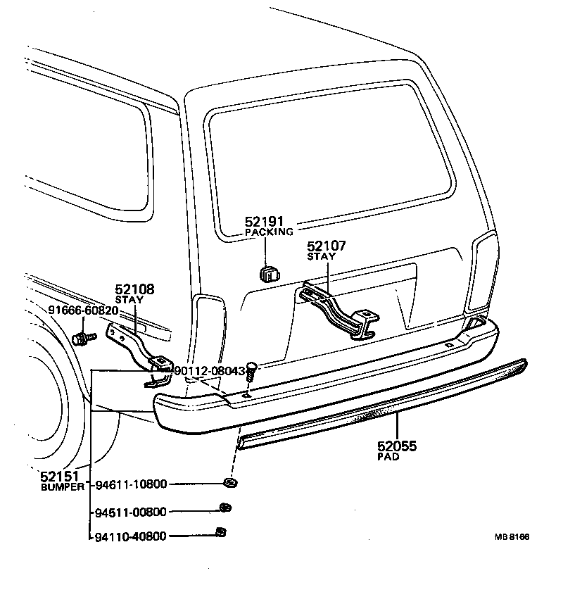 52019-29015 BUMPER ASSY, REAR product image
