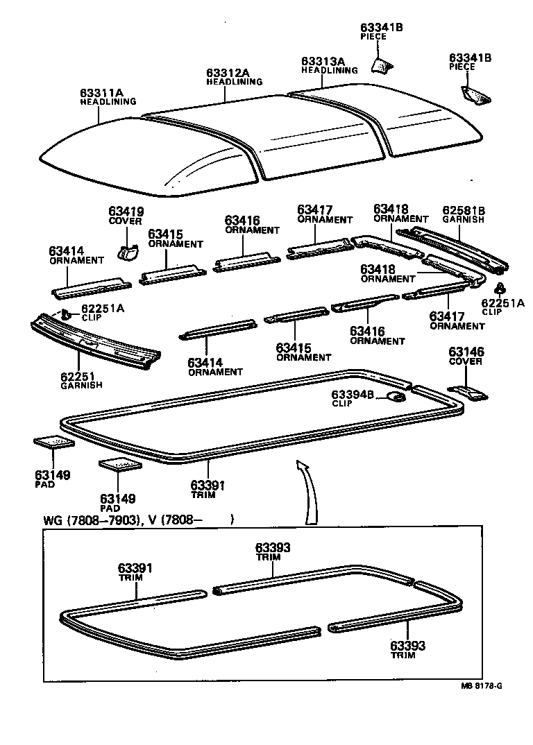 63306-87002 TRIM SUB-ASSY, SUNSHADE product image