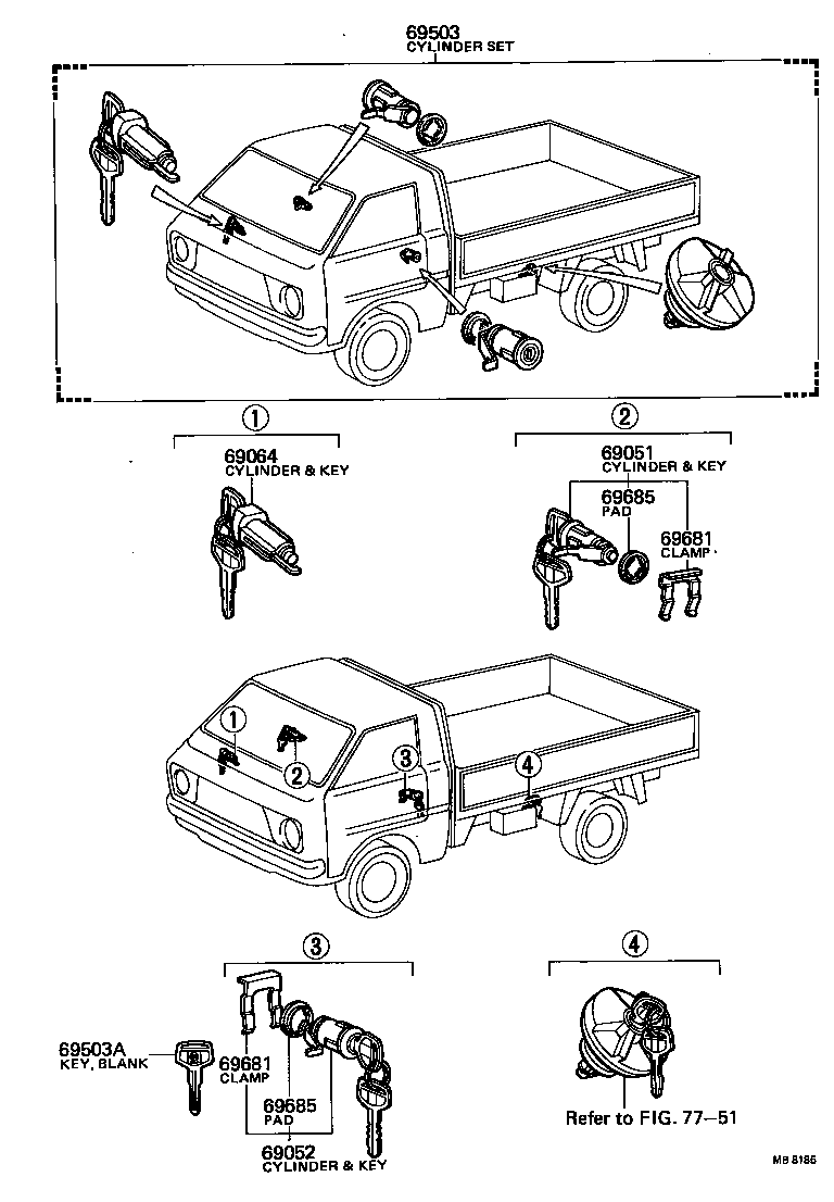 69005-87011 CYLINDER SET, LOCK product image