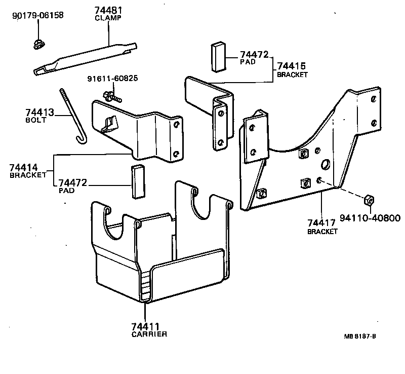 74401-28010 BRACKET, BATTERY, FR product image