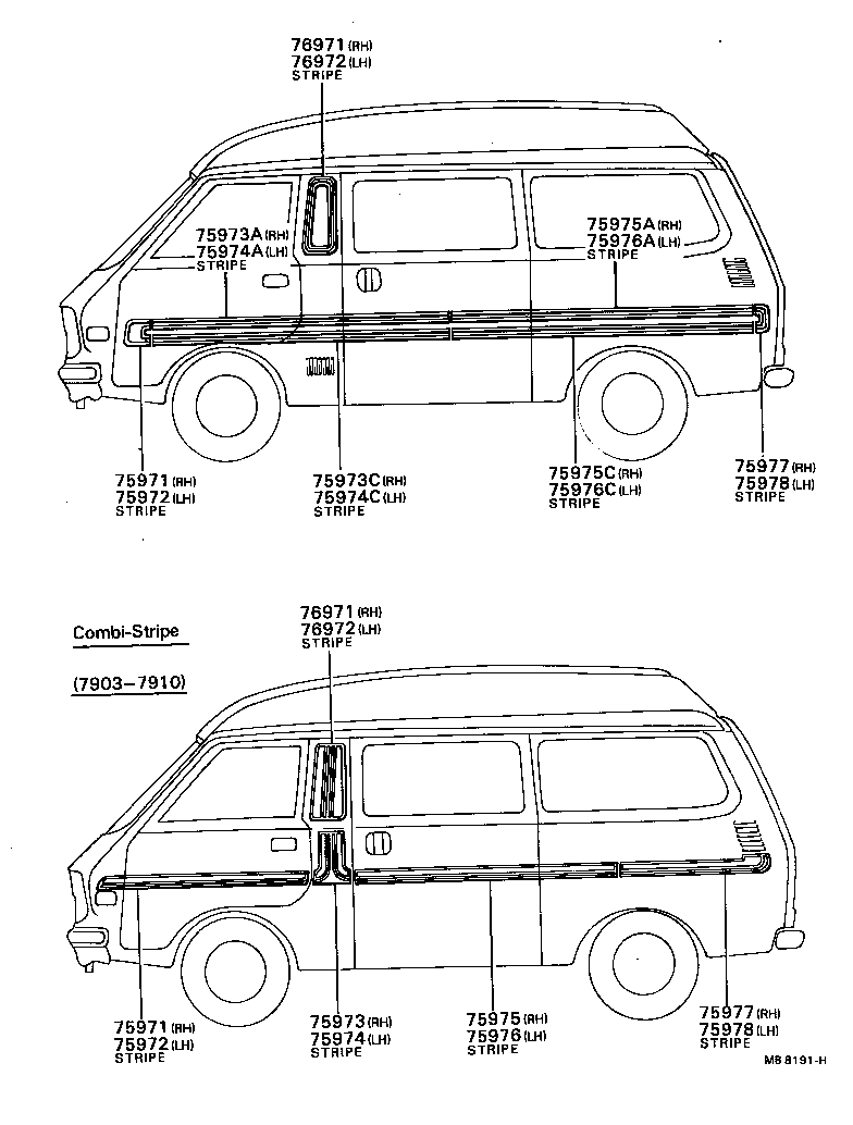 75976-87010 STRIPE, SIDE, LH NO.2(FOR LOWER) product image