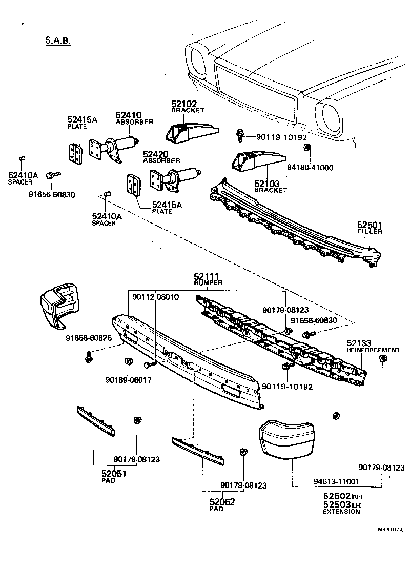 52401-29035 GUARD, BUMPER, FRONT RH product image