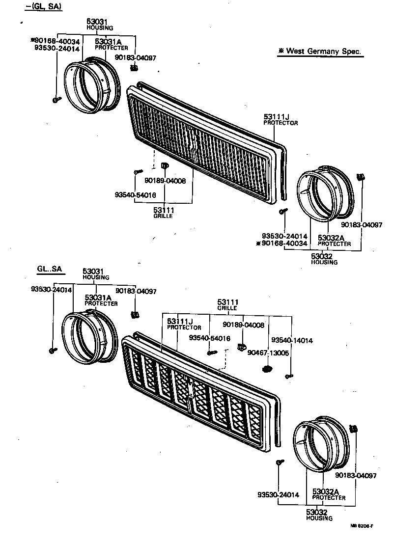 53119-22030 PROTECTOR, RADIATOR GRILLE product image