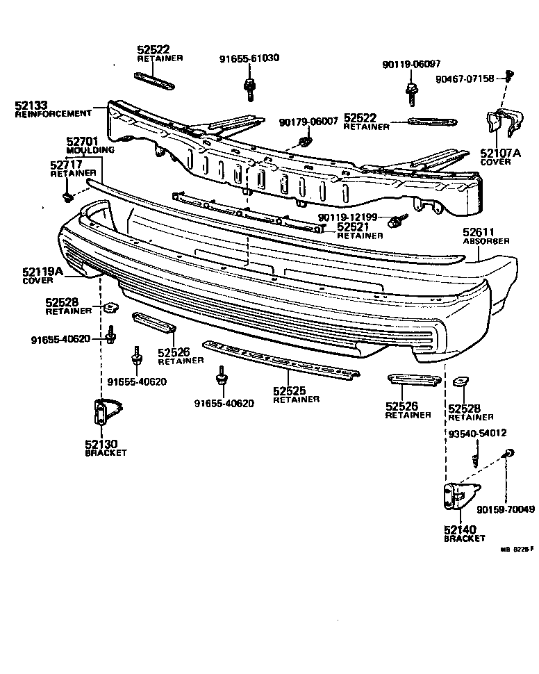 Toyota 52611-20011 ABSORBER, FRONT BUMPER ENERGY