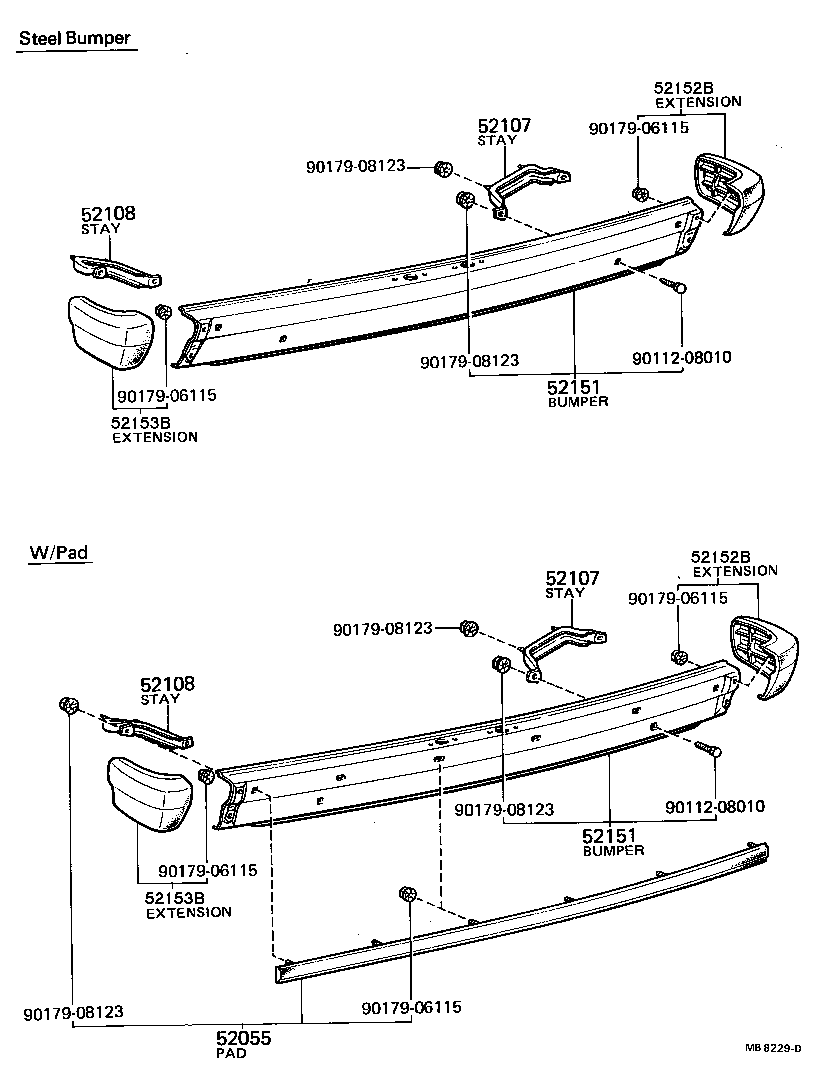 52181-20070 STAY SUB-ASSY, REAR BUMPER, RH product image
