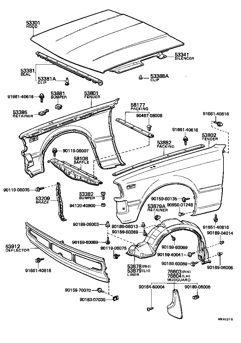 53802-20361 FENDER SUB-ASSY, FRONT LH product image