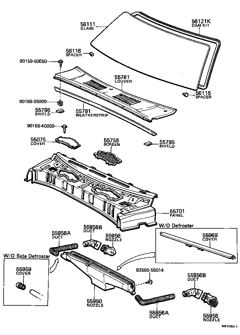 53383-20040 WEATHERSTRIP, HOOD TO COWL TOP product image