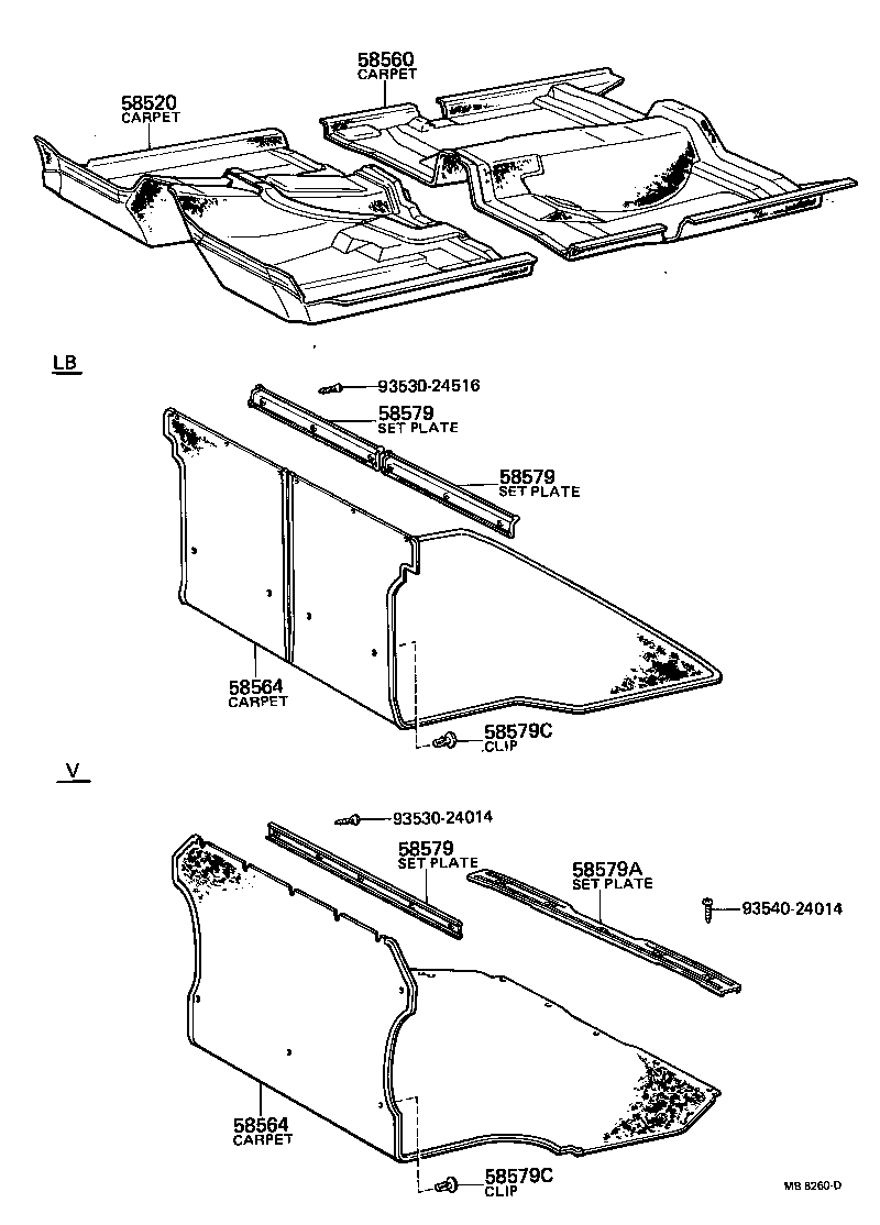 Toyota 58510-20380-01 CARPET ASSY, FRONT FLOOR