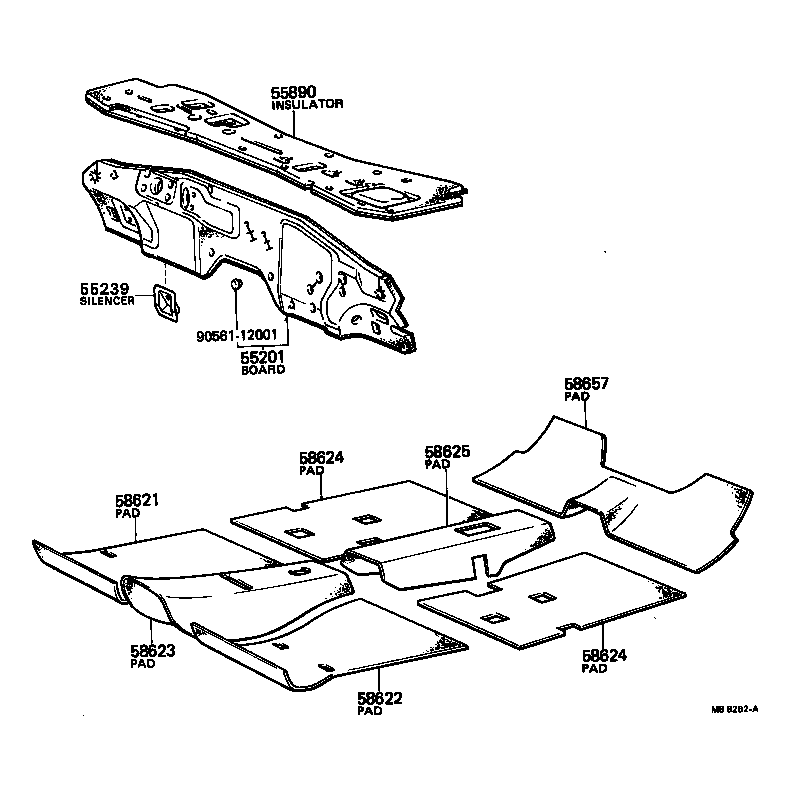 58623-20040 PAD, FLOOR SILENCER, FRONT CENTER product image