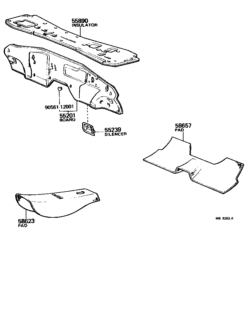 Toyota 55210-20021 BOARD SUB-ASSY, DASH PANEL SILENCER