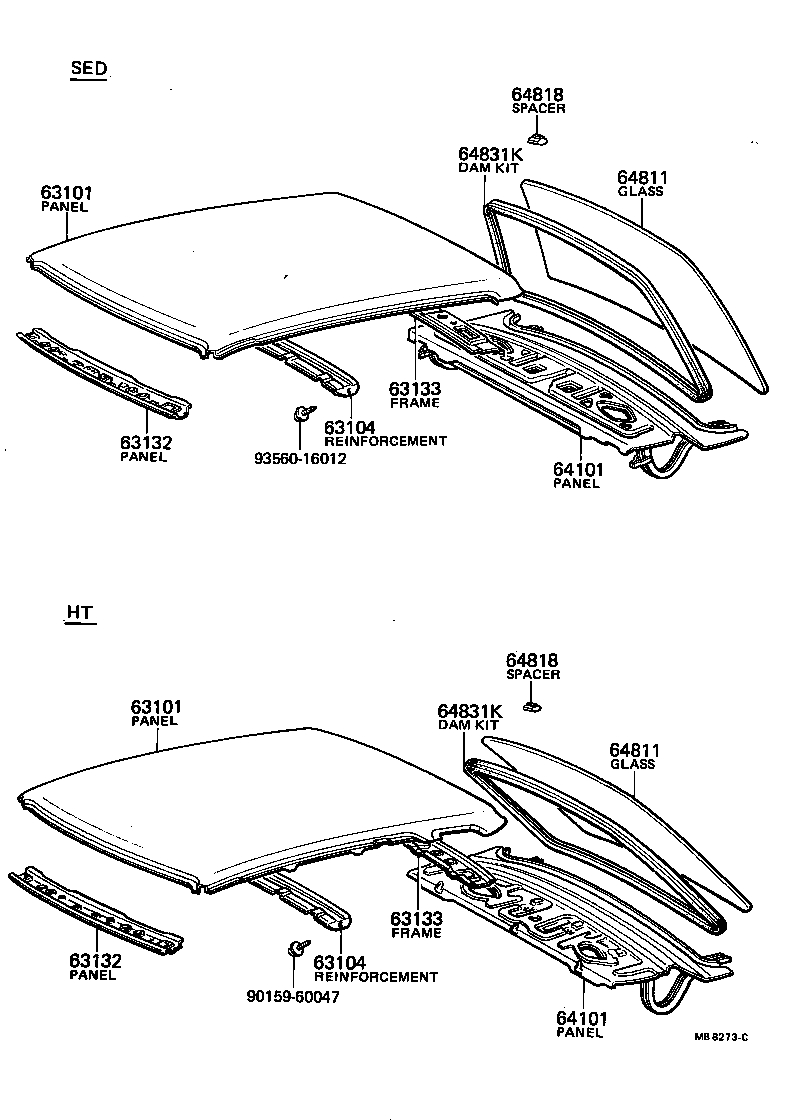 56117-95801 DAM KIT, BACK WINDOW GLASS product image