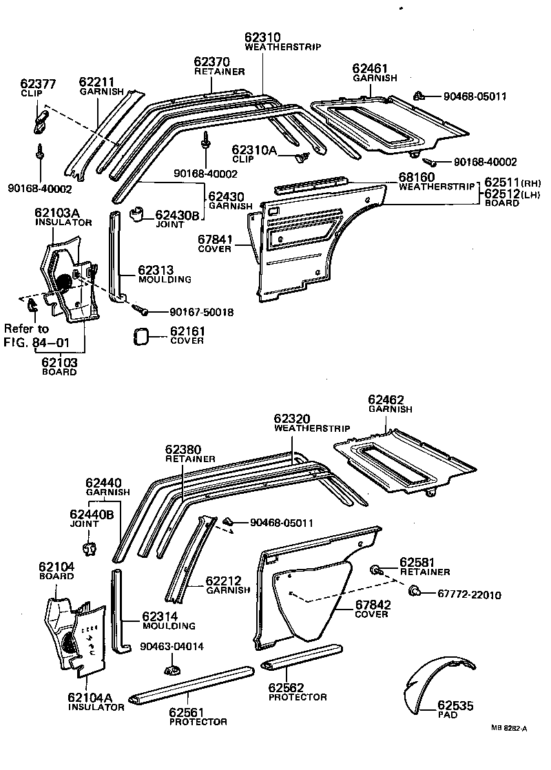 62382-95500 WEATHERSTRIP, ROOF SIDE RAIL, LH product image