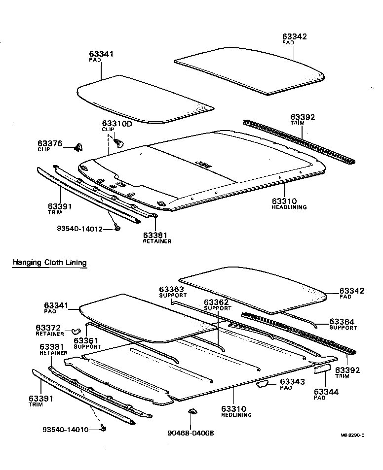 63361-20060 SUPPORT, ROOF HEADLINING, NO.1 product image