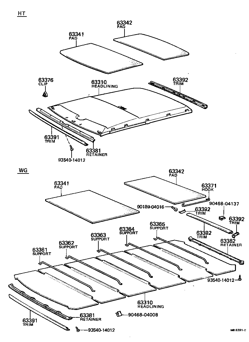 63361-20060 SUPPORT, ROOF HEADLINING, NO.1 product image