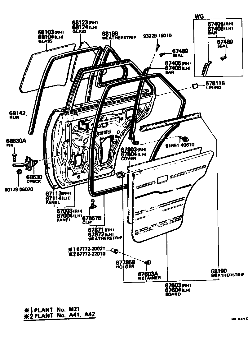 Toyota 67004-20170 PANEL SUB-ASSY, REAR DOOR, LH