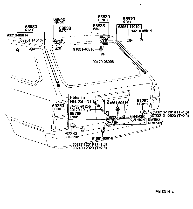 64607-20070 CABLE SUB-ASSY, BACK DOOR LOCK CONTROL product image