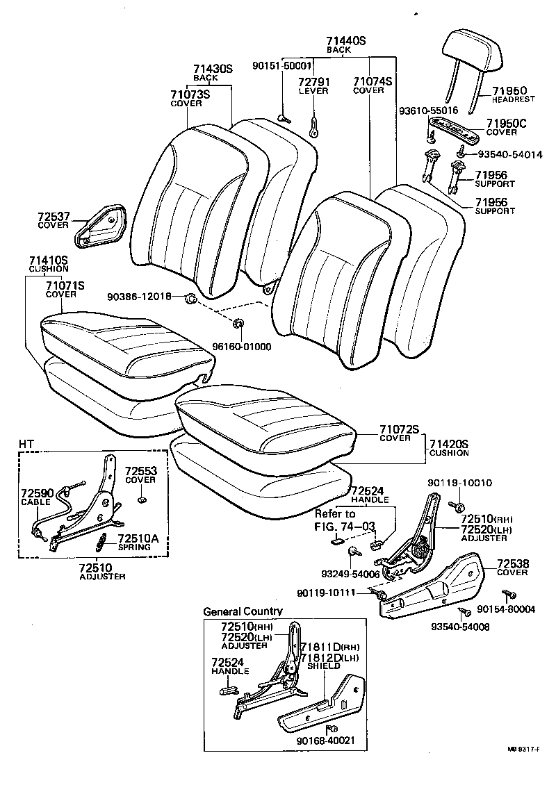 71620-20110 SPRING ASSY, FRONT SEAT CUSHION, LH(FOR SEPARATE TYPE) product image