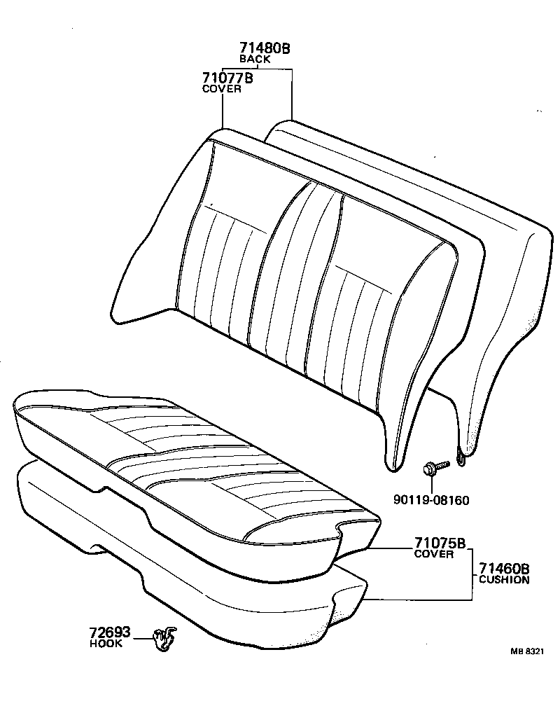 71015-95504 SPRING ASSY, REAR SEAT CUSHION product image