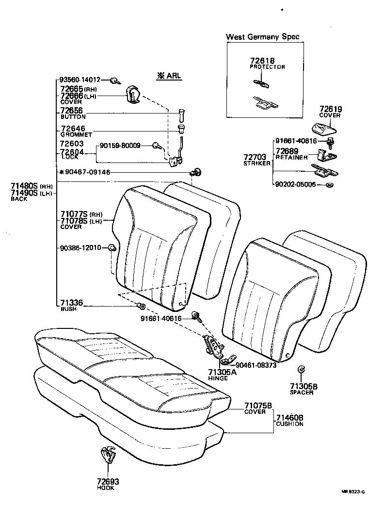 71015-95504 SPRING ASSY, REAR SEAT CUSHION product image