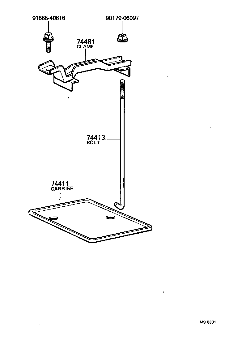 74404-14160 CLAMP, BATTERY HOLD DOWN product image