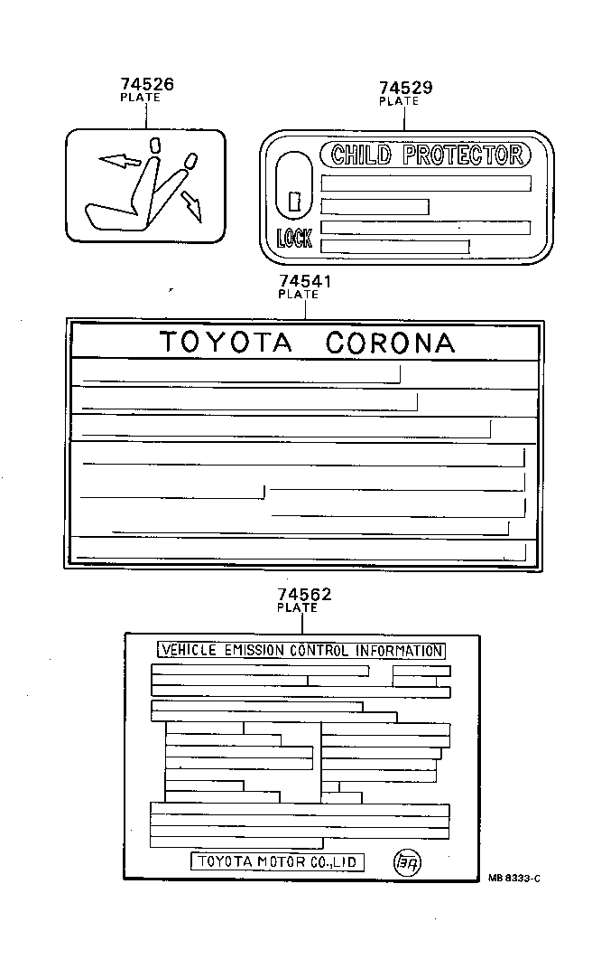11298-34060 PLATE, EMISSION CONTROL SYSTEM INFORMATION product image