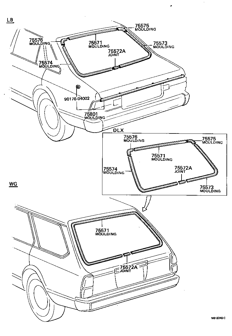 75801-29096 MOULDING, LUGGAGE COMPARTMENT DOOR BACK product image