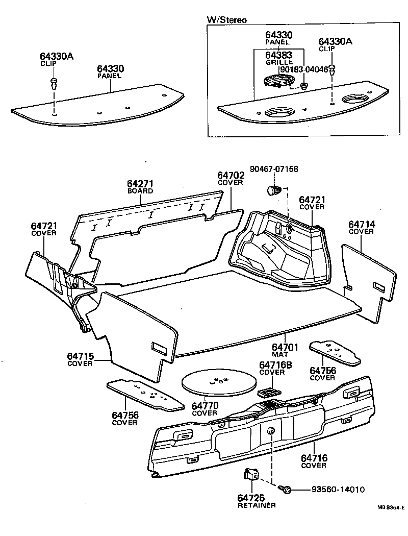 Toyota 64270-20040 BOARD, ROOM PARTITION, NO.1