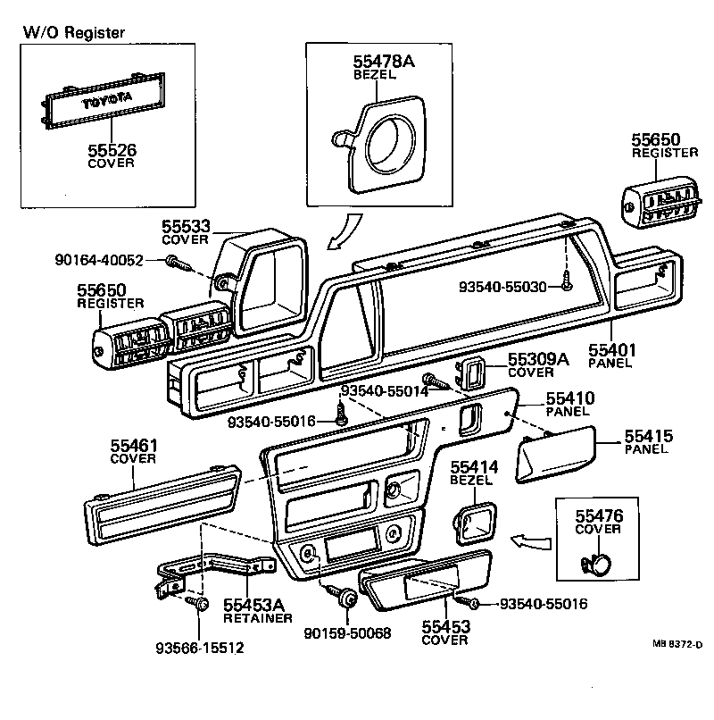 55307-20030 BRACE, INSTRUMENT PANEL, NO.2 product image