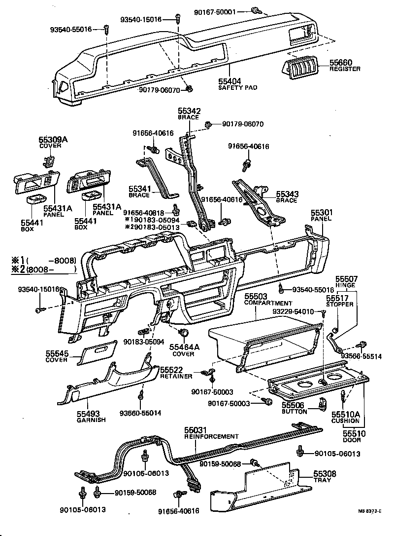 55307-20030 BRACE, INSTRUMENT PANEL, NO.2 product image