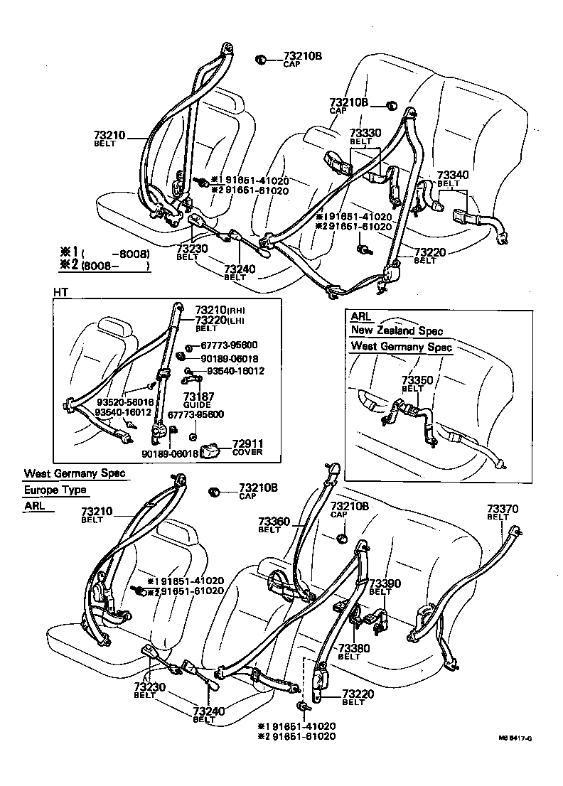 73230-20172-01 BELT ASSY, FRONT SEAT INNER, RH product image