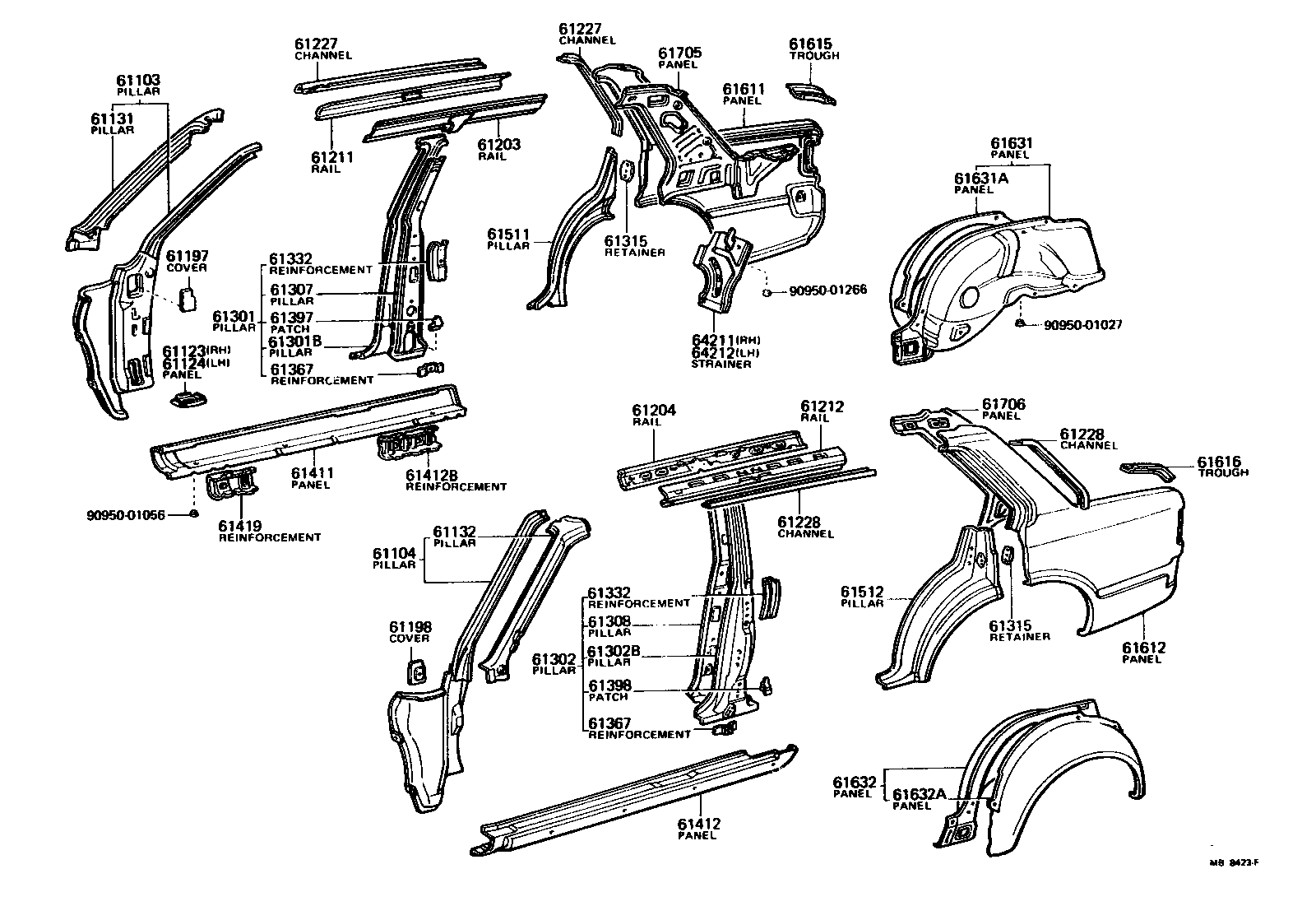 Toyota 61743-91255 REINFORCEMENT, BACK DOOR OPENING, INNER RH