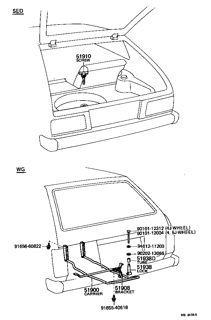51938-13020 LOCK, SPARE WHEEL CARRIER product image