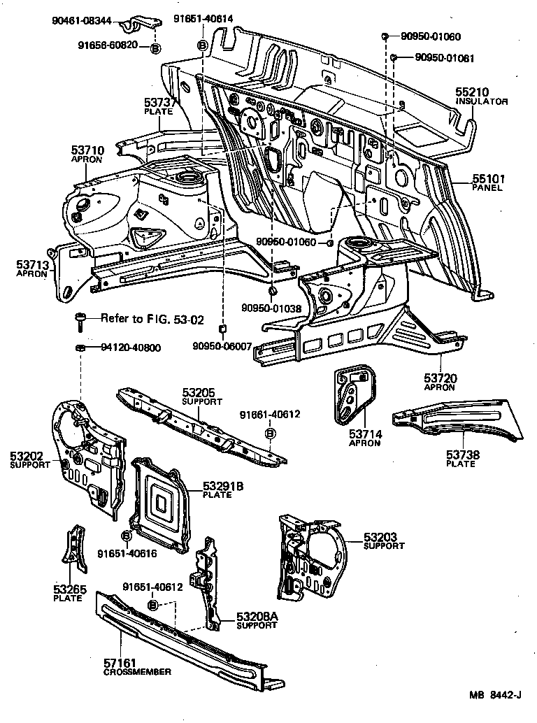 53702-10908 APRON SUB-ASSY, FRONT FENDER, LH product image